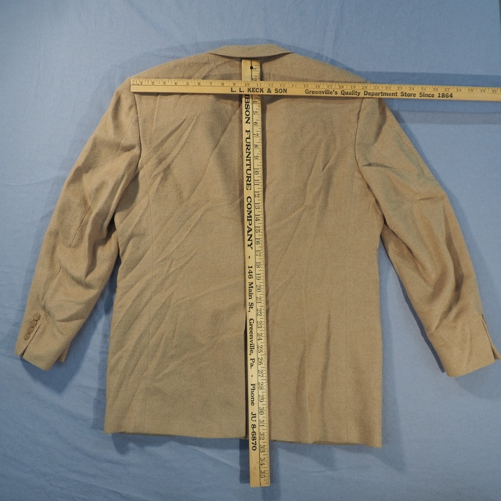 Vintage Bill Blass Blazer Mens 44 Camel Hair Two Button Sport Coat Single Vent - Picture 6 of 11